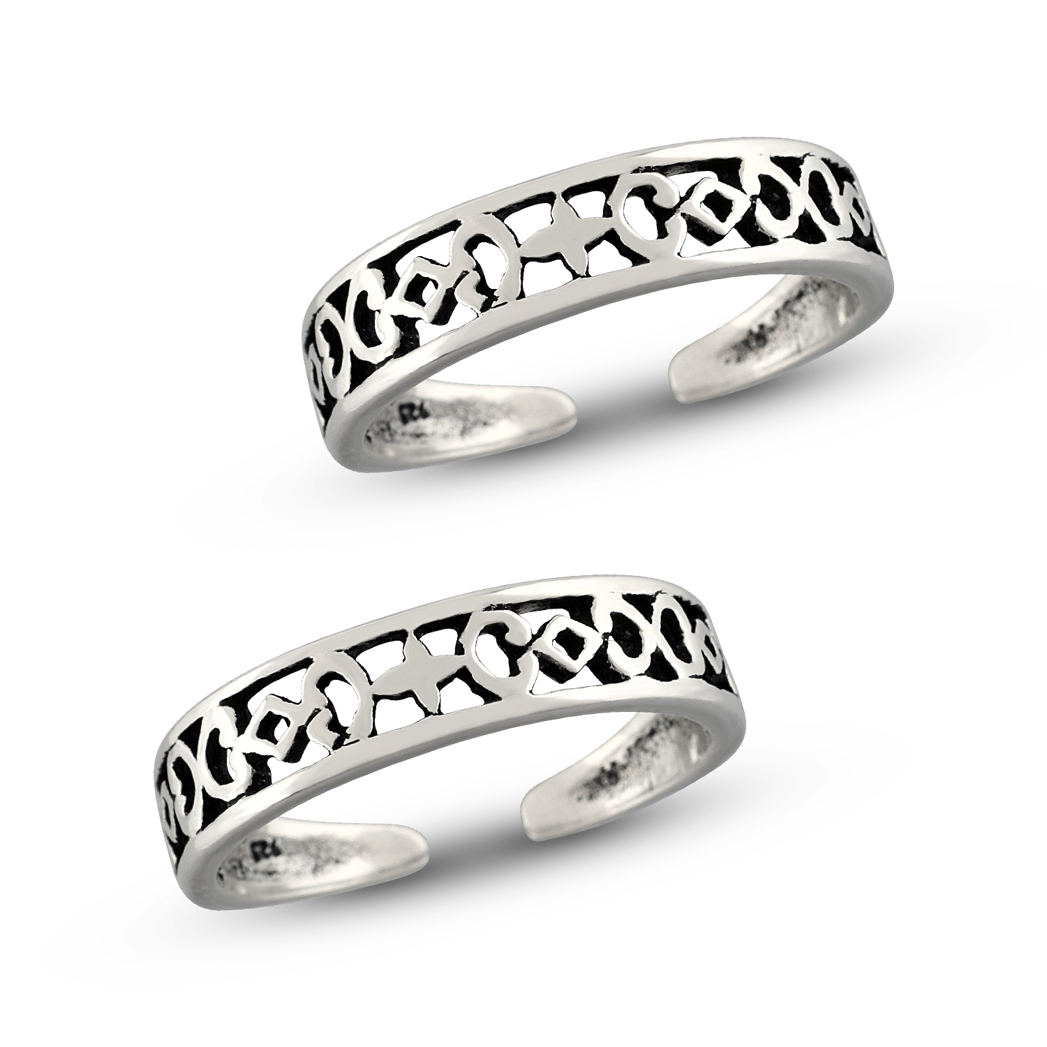 Women's Sterling Silver Band Ring with Diamond Motifs - Shimla Shapes |  NOVICA