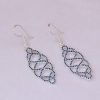 Fashion Silver Plated Blue CZ Stone Infinity Earring Jewelry