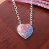 Fashion Epoxy Heart Shape Silver Plated Pendant 2