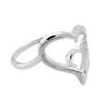 925 Sterling Silver Dual Heart Shape Couple Ring