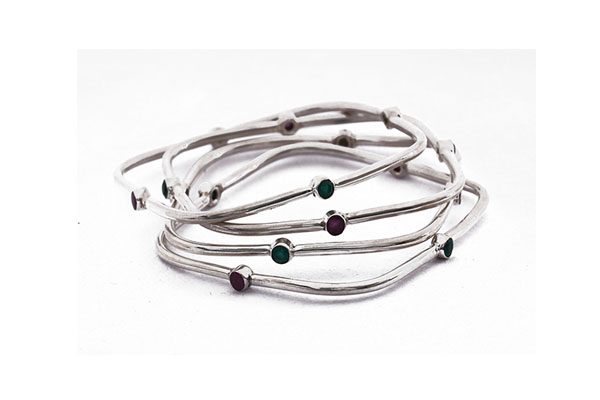 925 sterling silver bangle, silver bangle, round bangle, adjustable bangle, buy silver bangle online, buy silver bangle online, buy Silver Stud bangle online