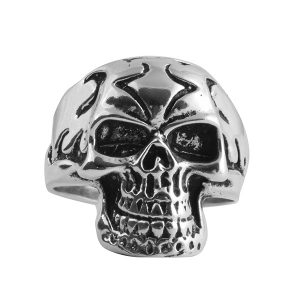 925 Sterling Silver Oxidized Skull Ring For Men's Jewelry