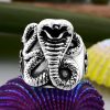 925 Sterling Silver Oxidized Snake Ring Men's Jewelry