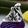 925 Sterling Silver Oxidized Snake Ring Men's Jewelry