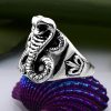 925 Sterling Silver Oxidized Snake Ring Men's Jewelry