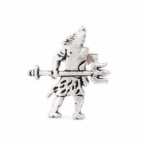 Shiva Design Men’s Stud Silver Earring