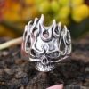 Fashion Skull Silver Plated Oxidized Ring Men's Jewelry2