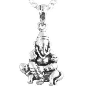 925 Sterling Silver Oxidized Ganesh Pendant