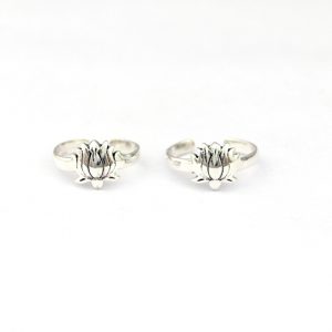 925 Sterling Silver Lotus Flower Design Toe Ring Jewelry