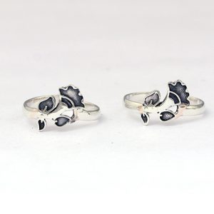 925 Sterling Silver Toe Ring Flower Design Jewelry