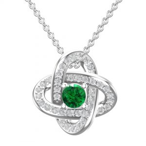 925 Silver Celtic Knot Swarovski Stone Necklace For Mother's Day