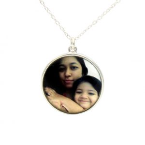 925 Silver Handmade Resin Epoxy Mother And Daughter Pendant For Mothers Day Gift