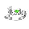 925 Silver Swarovski Stone MOM Ring With Crown For Mother's Day