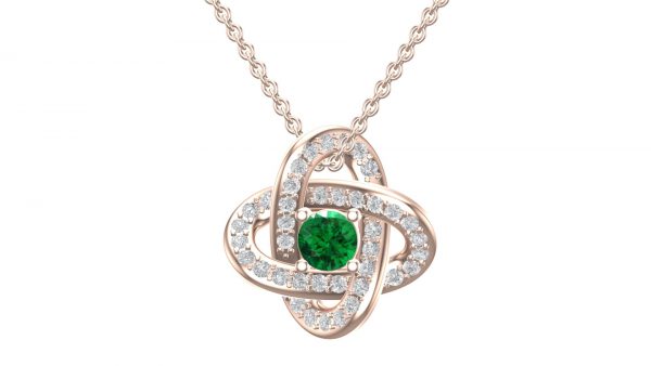 Celtic Knot Pendant 925 Silver With Swarovski Peridot Stone Rose Gold Platted Necklace Gift For Mother/Mom