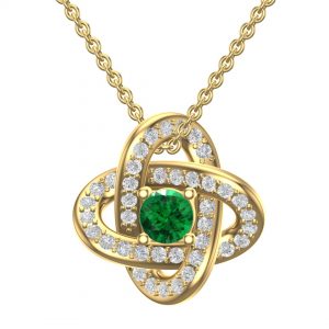 Celtic Knot pendant 925 Sterling Silver With Cubic Zirconia Swarovski Peridot Stone Gold Platted Necklace For Mother/Mom