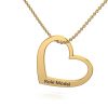 925 Silver Heart Personalised Name Gold Plated Pendant with Chain For Mother's Day