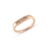 925 Silver Text Personalized Rose Gold Plated Ring For Mother's Day
