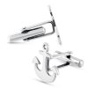 Silver Anchor Sign Cufflinks For Men\Him by Gem O Sparkle Jewellery