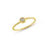 925 Silver Twist Gold Plated Ring With Swarovski Stone