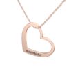 925 Sterling Silver Rose Gold Heart Pendant with Link Chain | Necklace to Gift Women And Girls