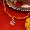 925 Silver Flower Design Charm Thread Rakhi