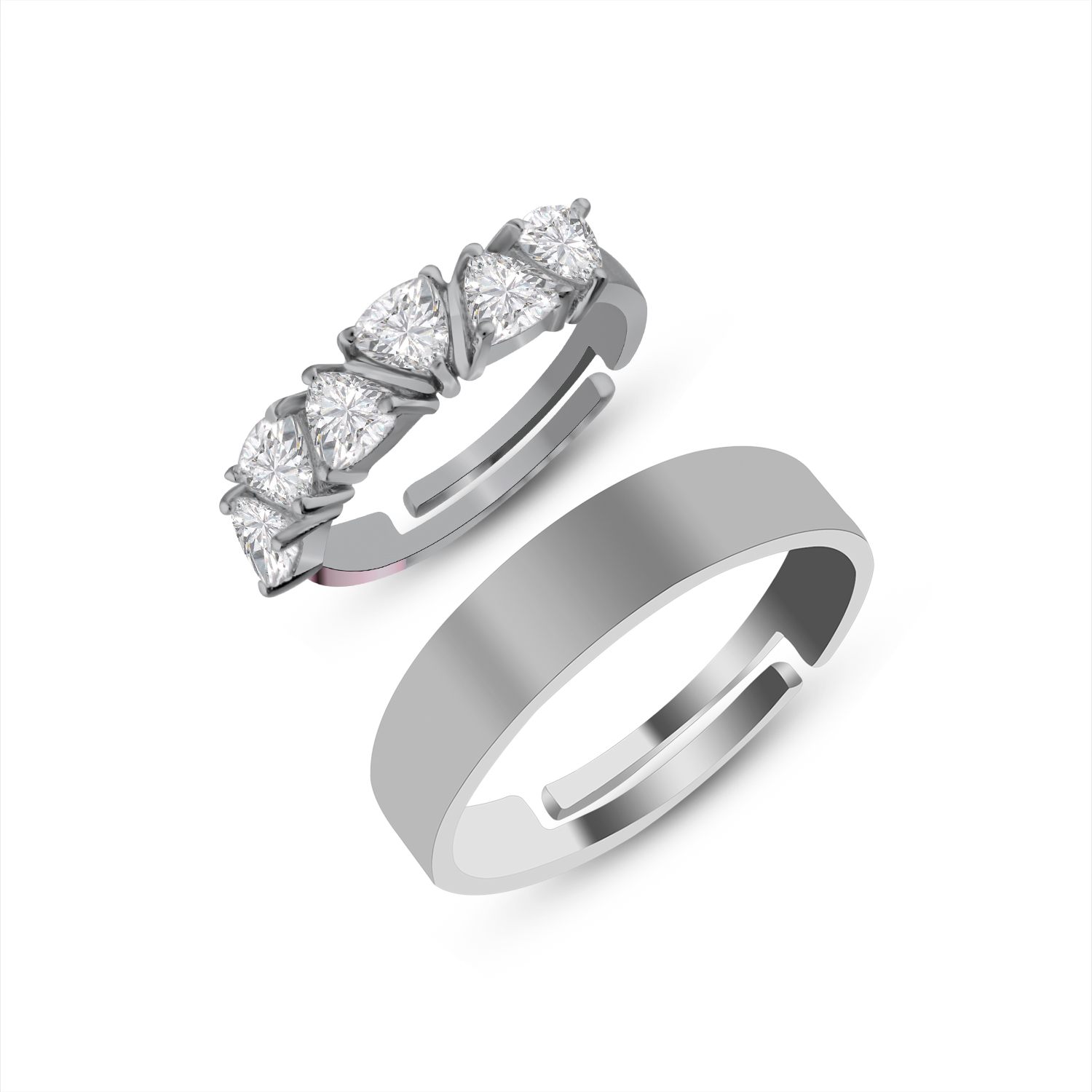 Custom Promise Rings Set for Couples Adjustable Size – Gullei