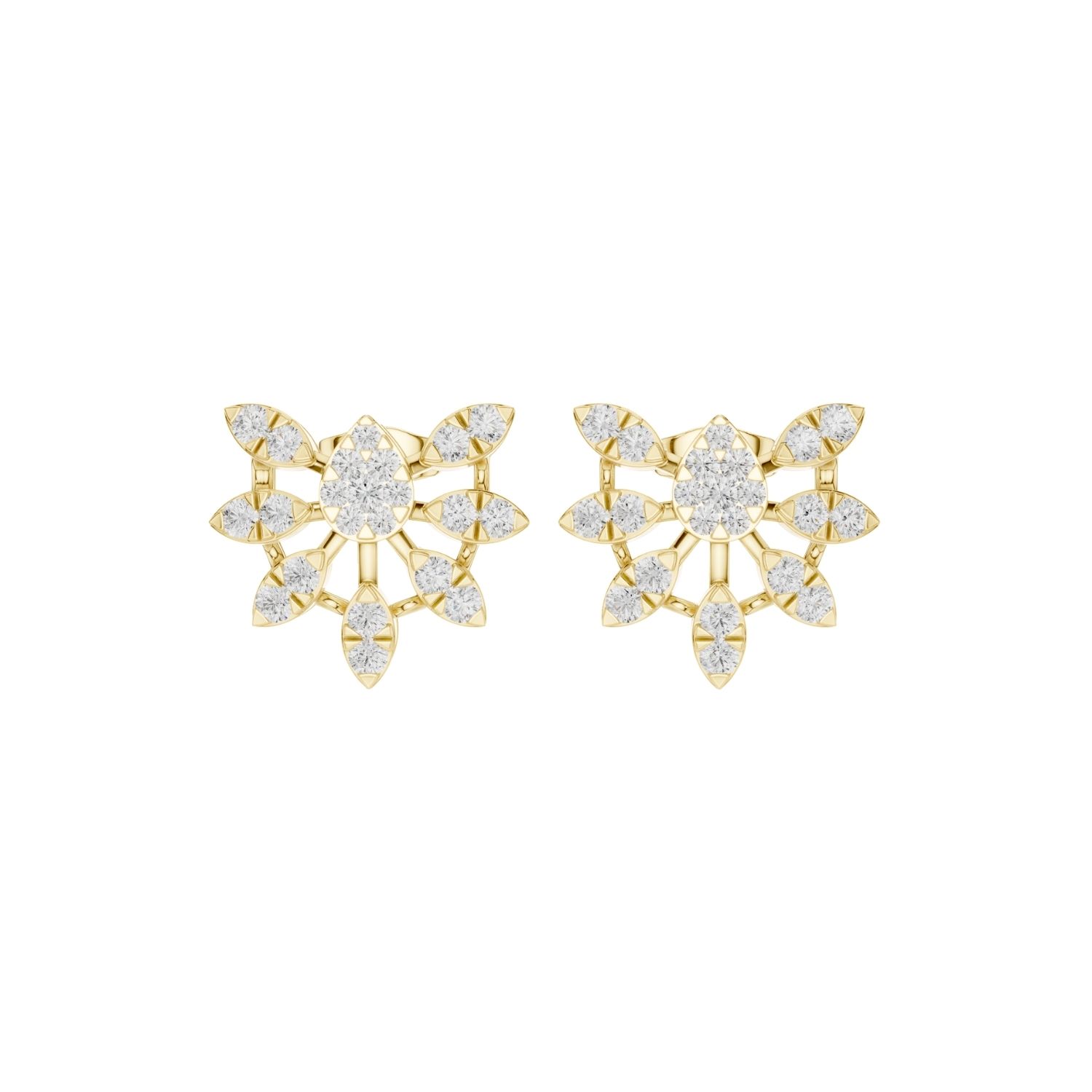 18K Gold-Filled Fashion Floral Earrings for Women